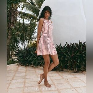 NWT VRG GRL Chloe Linen Mini Dress Stripe